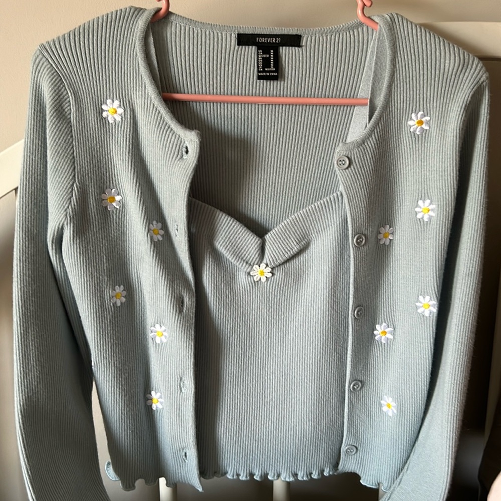 Blue Cardigan Tank Set - Worn Twice